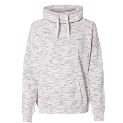 J.America Women's Melange Fleece Cowl Neck Sweatshirt Thumbnail