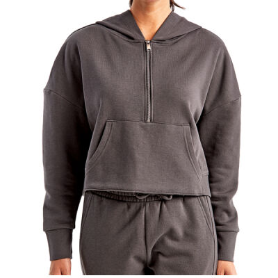 TriDi Ladies' Alice Half-Zip Hooded Sweatshirt  Thumbnail